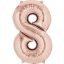 Number Rose Gold Giant Number Foil Balloon 8, 86*53 cm