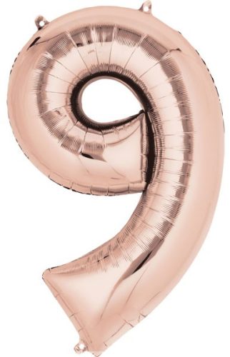 Number 9 Rose Gold Foil Balloon 86*55 cm