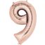 Number Rose Gold giant number foil balloon 9, 86x55 cm
