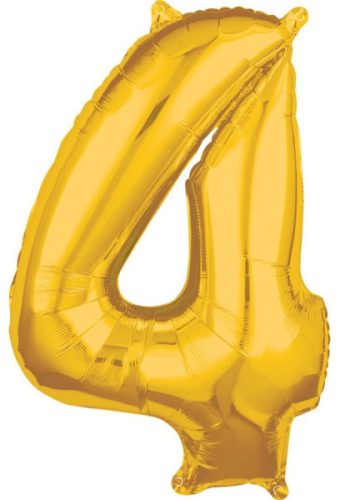 Number 4 Foil Balloon Gold 66*45 cm