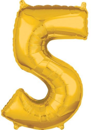 Number 5 Foil Balloon Gold 66*45 cm