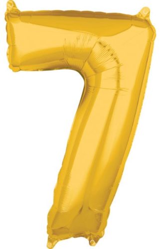 Gold, Gold Number 7 foil balloon 66x43 cm