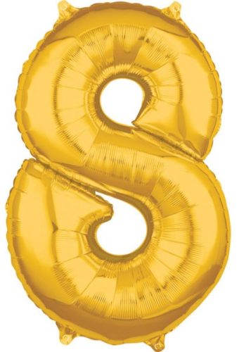 Number 8 Foil Balloon Gold 66*45 cm