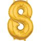 Gold, Gold Number 8 foil balloon 66*45 cm