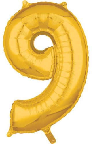 Number 9 Foil Ballon Gold 66*43 cm