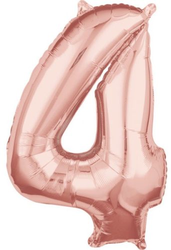 Number 4 Foil Balloon, Rose Gold 66*45 cm
