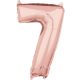 rose gold number foil balloon size 7, 66x43 cm