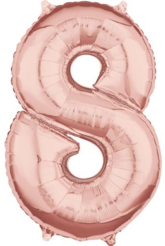 Number 8 Foil Balloon, Rose Gold 66*45 cm