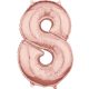 rose gold number foil balloon size 8, 66x45 cm