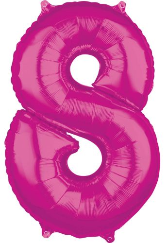 Number 8 Foil Balloon, Pink 66*45 cm
