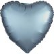 Satin Steel blue Heart foil balloon 43 cm