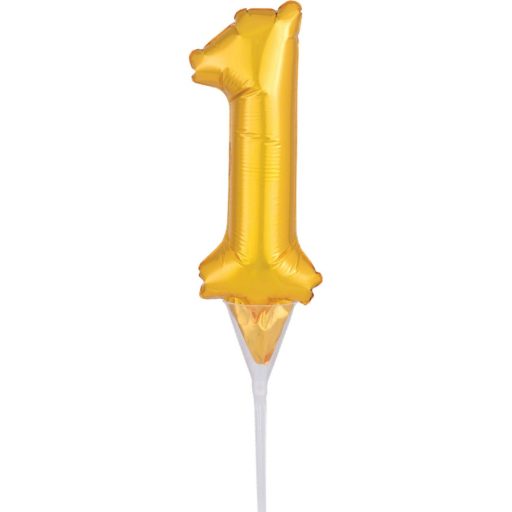Number Gold number 1 foil balloon for cake 15 cm