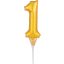 Number Gold number 1 foil balloon for cake 15 cm
