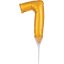 Number Gold, Golden number 7 foil balloon for cake 15 cm