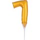 gold, Gold Number 7 foil balloon for cake 15 cm