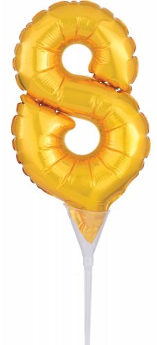 Number 8 Gold Foil Balloon for Cake