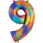 Number Rainbow giant foil number balloon 9, 86*55 cm