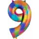 Rainbow giant figure foil balloon 9, 86*55 cm