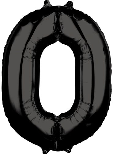 Number 0 Foil Balloon Black 66*50 cm
