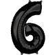 Number Black Number 6 Foil Balloon 66x43 cm