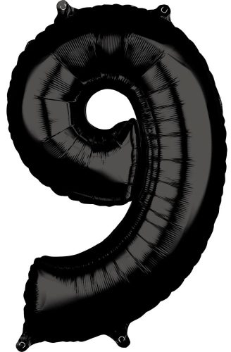 Number 9 Foil Balloon Black 66*43 cm