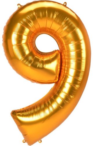 Gold, Gold Number 9 foil balloon 137 cm