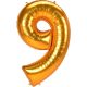 Gold, Gold Number 9 foil balloon 137 cm