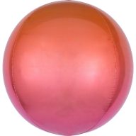 Colour Ombré Red and Orange Sphere Foil Balloon 40 cm
