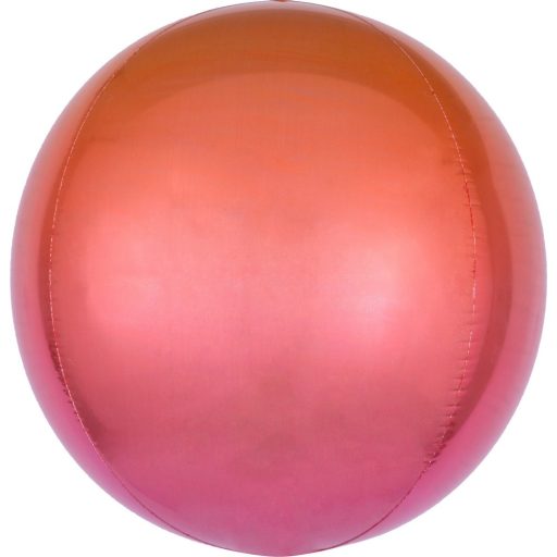 Colour Ombré Red and Orange Sphere Foil Balloon 40 cm