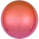Ombré Red and Orange Sphere foil balloon 40 cm