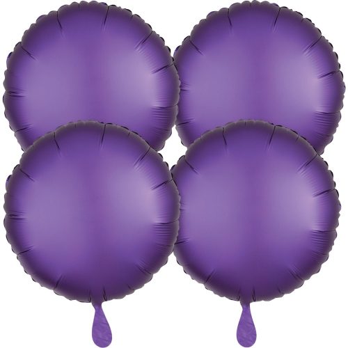 Satin Circle Purple Foil Balloon Kit 48 cm (4 pieces)