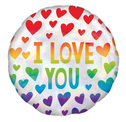 I Love You Rainbow, I love you foil balloon 43 cm