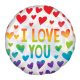 I Love You Rainbow, I love you foil balloon 43 cm