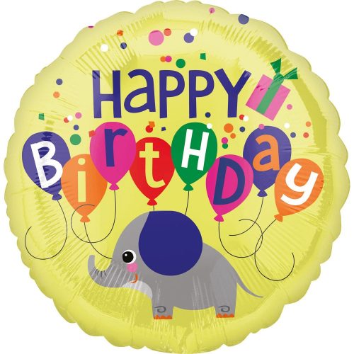 Happy Birthday Elephant foil balloon 43 cm