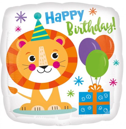 Happy Birthday Lion foil balloon 43 cm