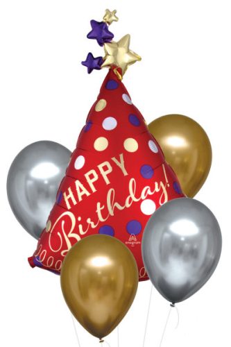 Satin Luxe Happy Birthday foil balloon set of 5 set