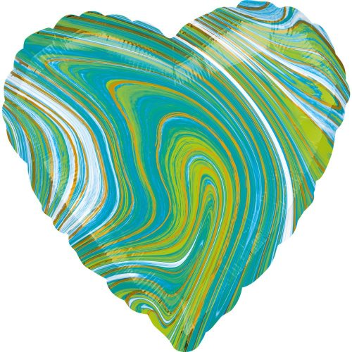 Blue Green Heart, Heart foil balloon 43 cm