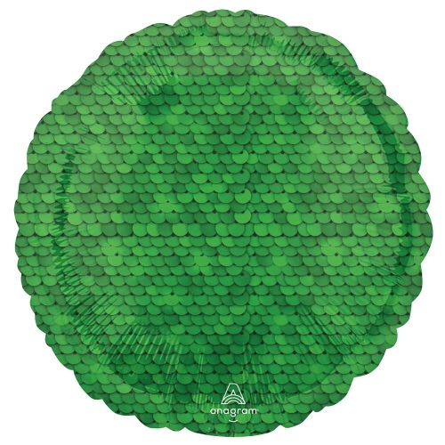Green sequin pattern foil balloon 43 cm