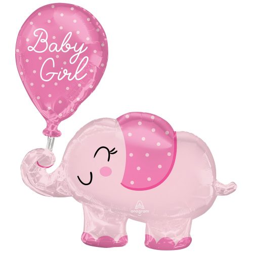 Baby Girl Elephant foil balloon 78 cm