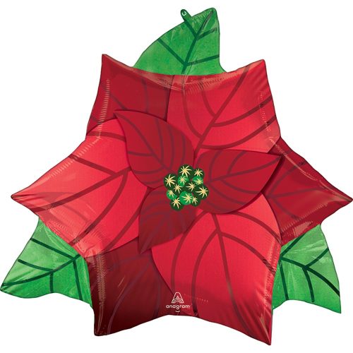 Poinsettia foil balloon 66 cm