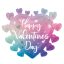 Love Happy Valentine's Day Ombre Foil Balloon 68 cm