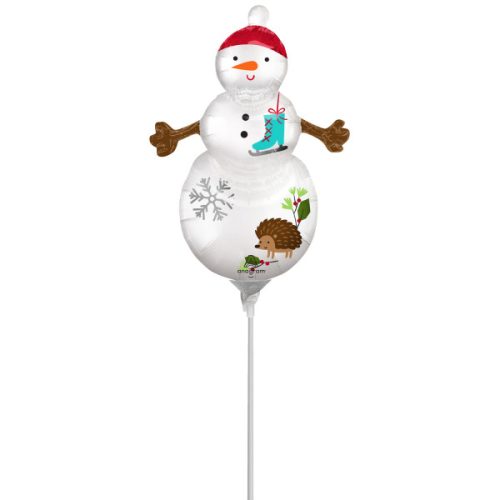 Snowman Woodland mini foil balloon ((WP))
