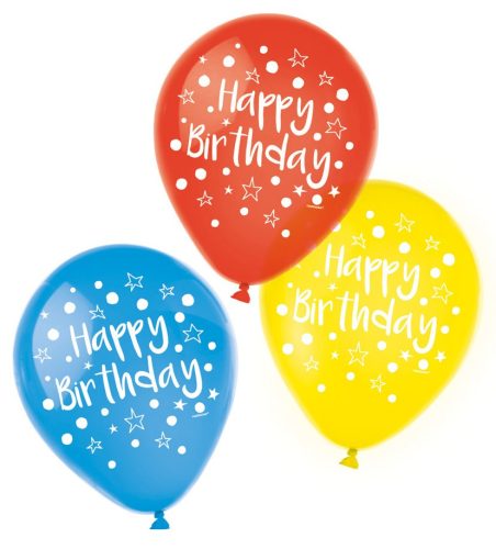 Happy Birthday Balloon 22,8 cm (6 pieces)