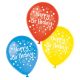 Happy Birthday Star air-balloon, balloon 6 pcs 9 inch (22,8 cm)