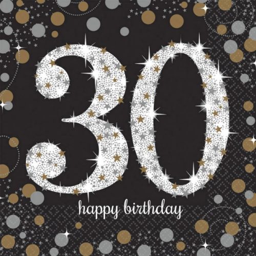 Happy Birthday 30 Napkins (16 pieces) 33*33 cm