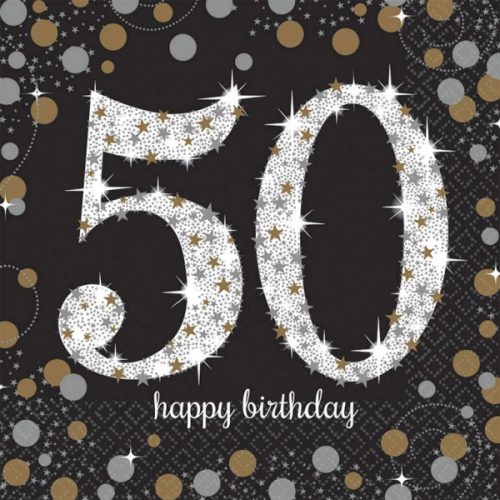 Happy Birthday 50 Napkins (16 pieces) 33*33 cm