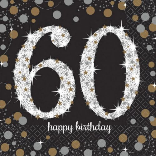 Happy Birthday 60 Napkins (16 pieces) 33*33 cm
