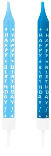 Happy Birthday Blue Cake Candle Set 10 (pieces)