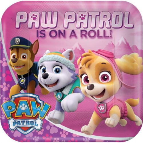 Paw Patrol pink paper plate 8 pcs 23 cm