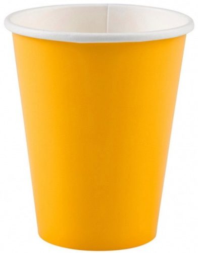 Sunshine Yellow paper cup 8 pcs 250 ml